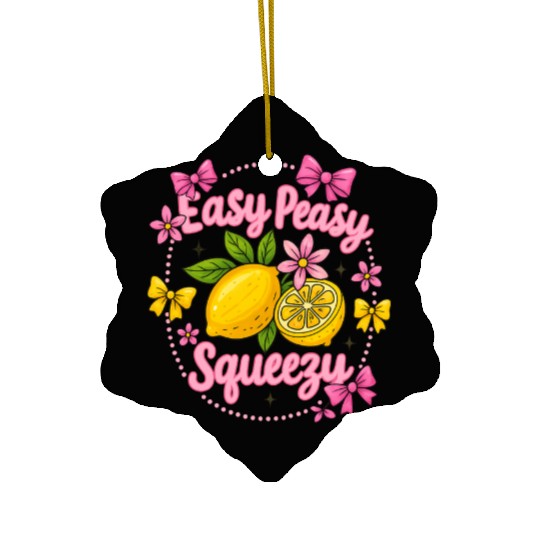 Preppy Lemon Summer Lemon Coquette Ceramic Ornaments