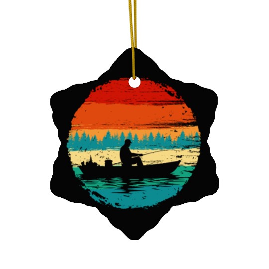 Fishing boat Ceramic Ornaments