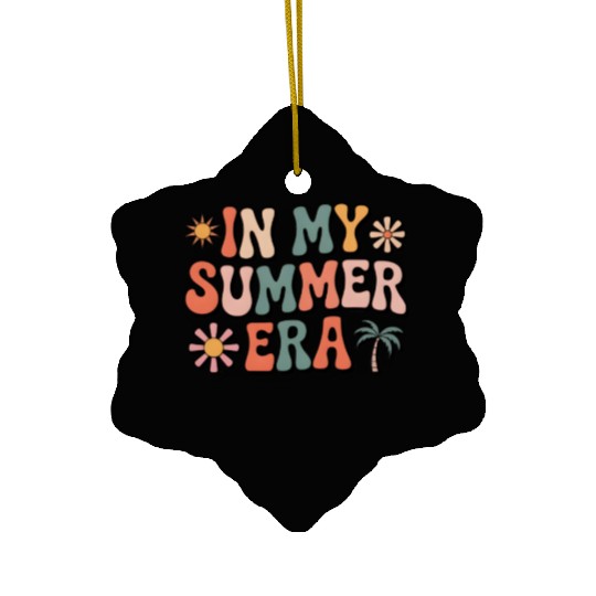 In My Summer Era Groovy Last Day of School Teacher Ceramic Ornaments