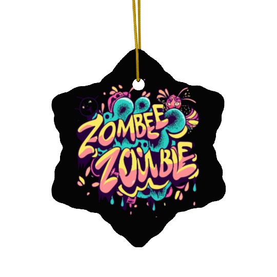 Zombee Zombie Graffiti Ceramic Ornaments