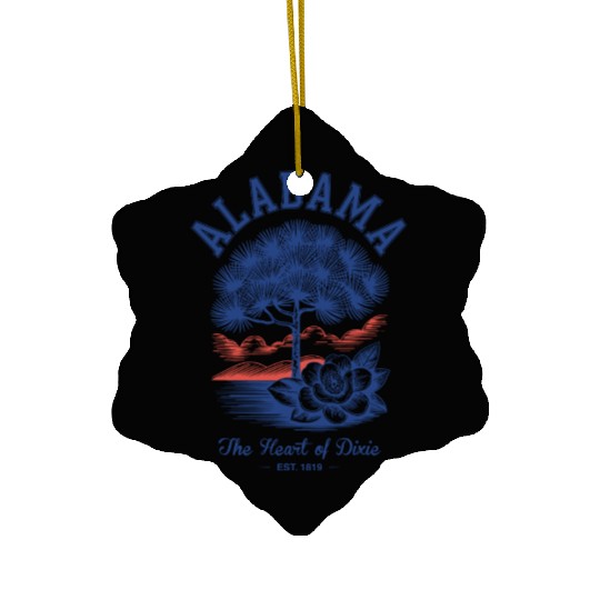 Albm State Outline – License Plate Art Ceramic Ornaments