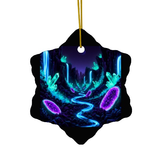 Bioluminescent Crystal Valley Ceramic Ornaments