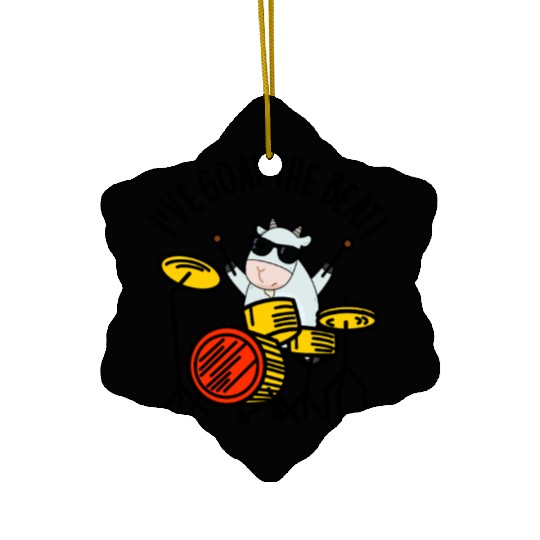 I've Goat The Beat Funny Drummer Pun Ceramic Ornaments