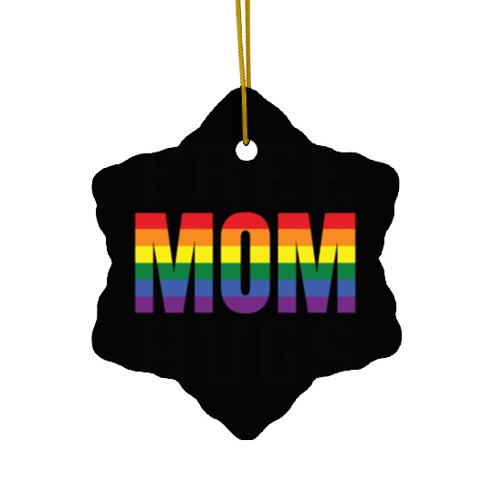 Free Mom Hugs LGBT Gay Ceramic Ornaments