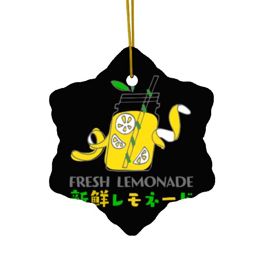 Fresh Lemonade Jar Whimsical Ceramic Ornaments