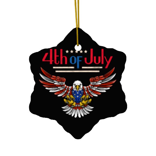 4th of July Patriotic Eagle USA Pride Art Ceramic Ornaments