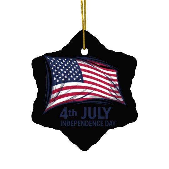US flag independence day Ceramic Ornaments