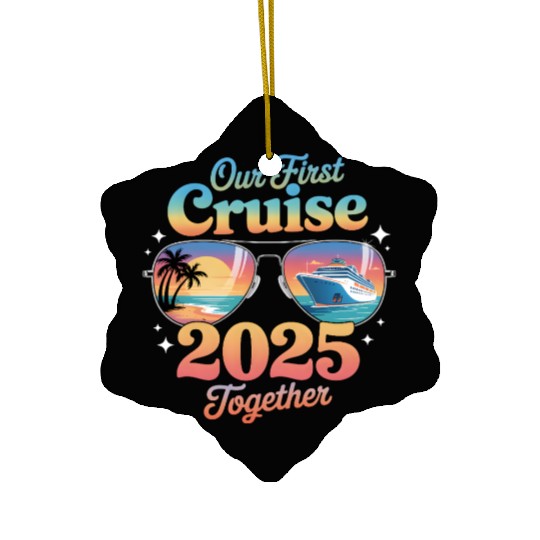 First Cruise 2025 Sunset sunglasses Design Ceramic Ornaments
