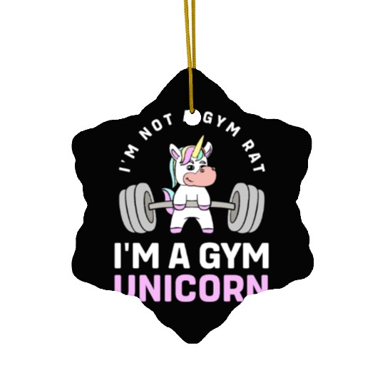 Workout Gym Unicorn Ceramic Ornaments