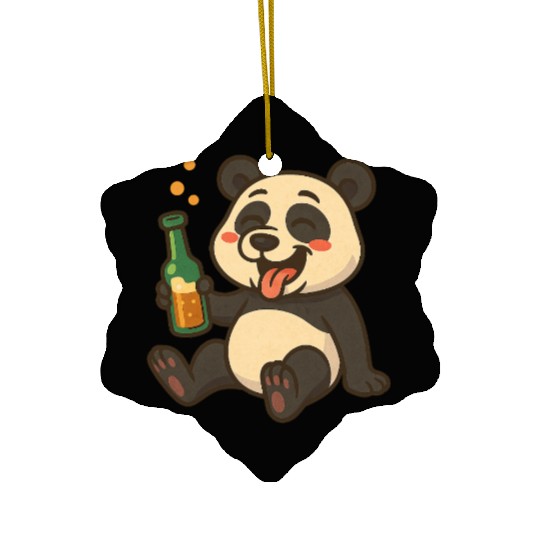 Drunk Party Panda Ceramic Ornaments
