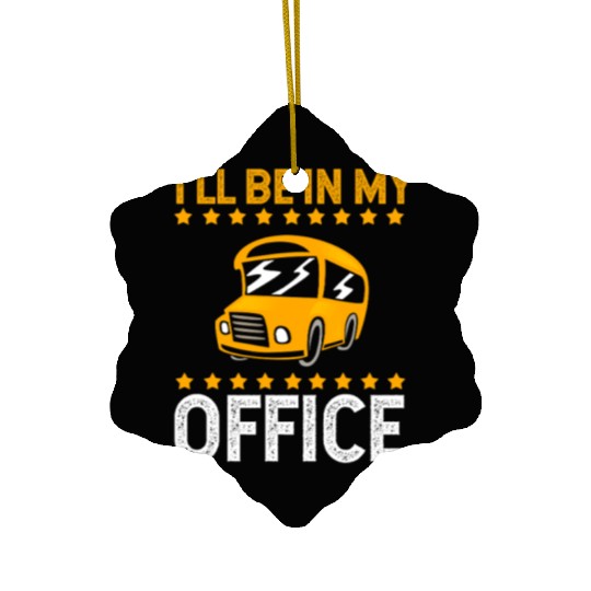 Funny School Bus Drivers Yellow Bus Ceramic Ornaments