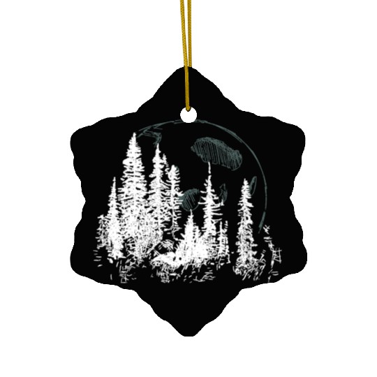 Forest Moon – Lunar Light in the Wilderness Ceramic Ornaments