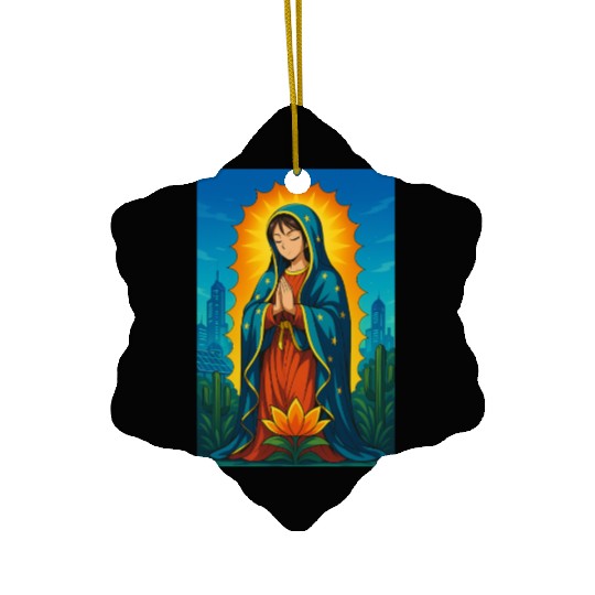 GUADALUPE VIRGEN ANIME STYLE Ceramic Ornaments