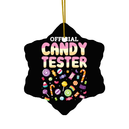 Official Candy Tester Lollipop Sweets Halloween Ceramic Ornaments