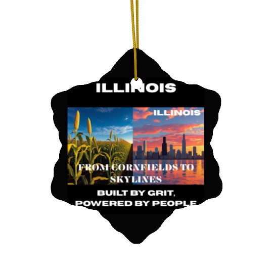 Illinois Midwest Mosaic Art Ceramic Ornaments