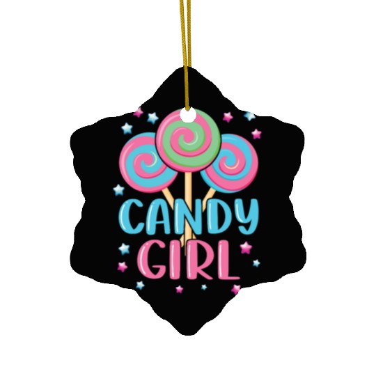 Cute Lollipop Candy Girl Design 01 Ceramic Ornaments