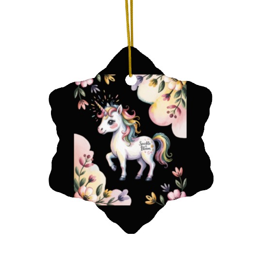 Believe in Magic – Cute Rainbow Unicorn Fantasy Ceramic Ornaments