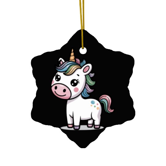 Believe in Magic – Cute Rainbow Unicorn Fantasy Ceramic Ornaments