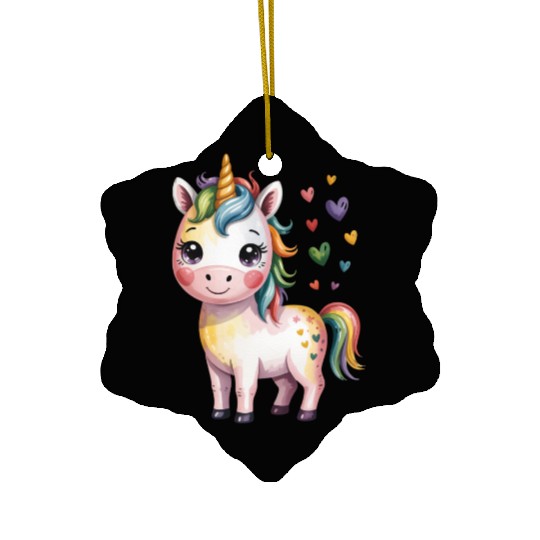 Believe in Magic – Cute Rainbow Unicorn Fantasy Ceramic Ornaments