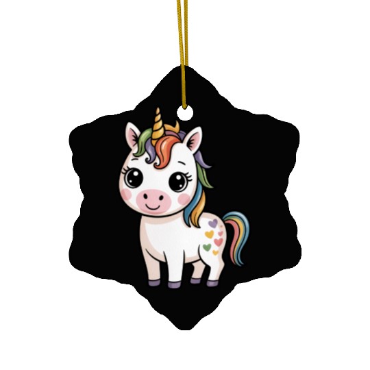 Believe in Magic – Cute Rainbow Unicorn Fantasy Ceramic Ornaments