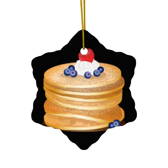 Charming pancake motif with cream and berries Ceramic Ornaments