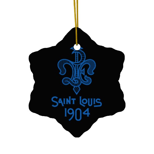 St. Louis 1904 Games - LPE Blue Ceramic Ornaments