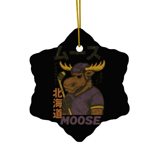 Vintage Minnesota Moose Hockey Japan Version Ceramic Ornaments