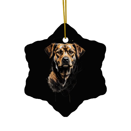 Realistic German Shepherd Portrait Ceramic Ornaments