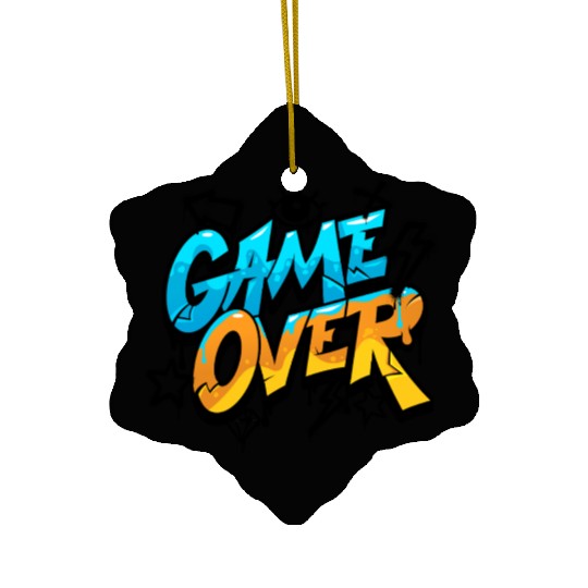 Graffiti Style Game Over Typography Ceramic Ornaments
