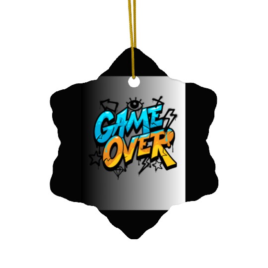 Graffiti Style Game Over Illustration Ceramic Ornaments