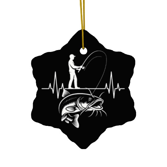 Intense Fishing Moment Ceramic Ornaments