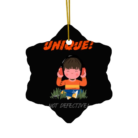 Unique Not Defective Autism Advocacy Ceramic Ornaments