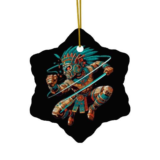 Aztec Warrior - Inca Maya Mayans Ceramic Ornaments