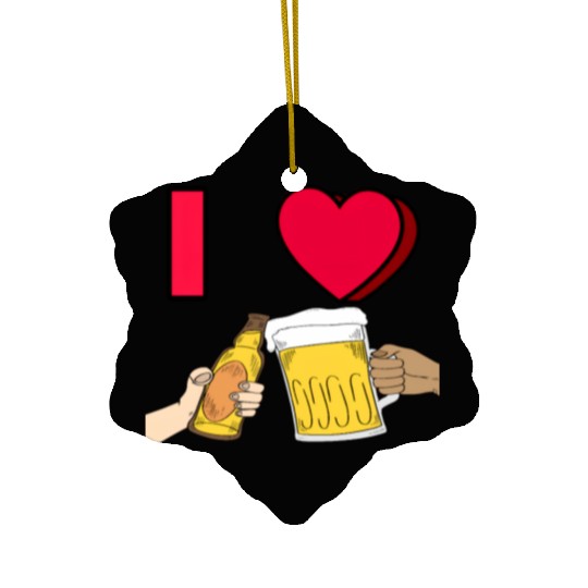 I LOVE BEER #1 Ceramic Ornaments
