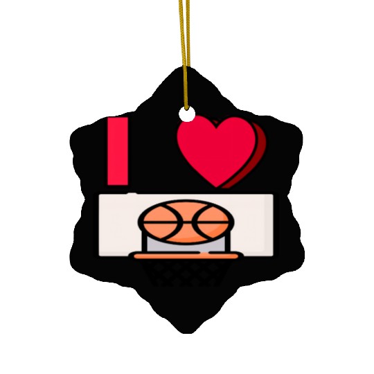 I LOVE BASKETBALL #2 Ceramic Ornaments