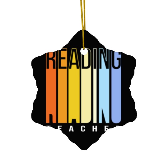 Back To School Reading Teacher Ceramic Ornaments