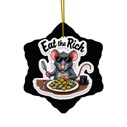 Eat the Rich Rat – Street Rebellion Ceramic Ornaments