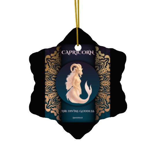 Capricorn Divine Goddess Illustration Ceramic Ornaments