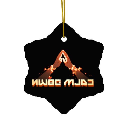 Calm Down! Mirror Image: cool reverse typography Ceramic Ornaments