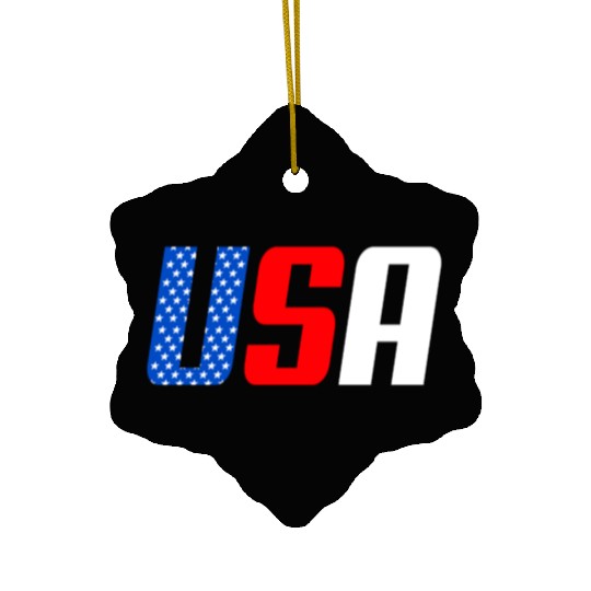 Stars and Stripes USA Flag Design Ceramic Ornaments