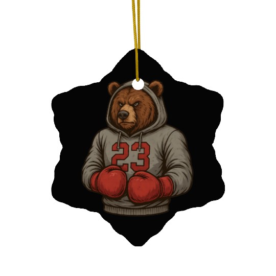 Bear 23 Boxing Ceramic Ornaments Grizzly Gym Fighter Ceramic Ornaments