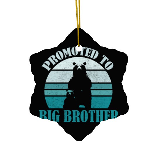 Promoted to Big Brother Bear Design Kids Toddler Ceramic Ornaments