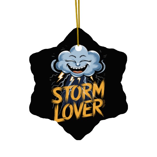 Storm Lover Cloud with Lightning Art Ceramic Ornaments
