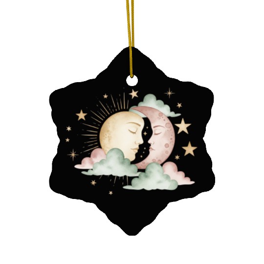 Sun & Moon Embrace Ceramic Ornaments design