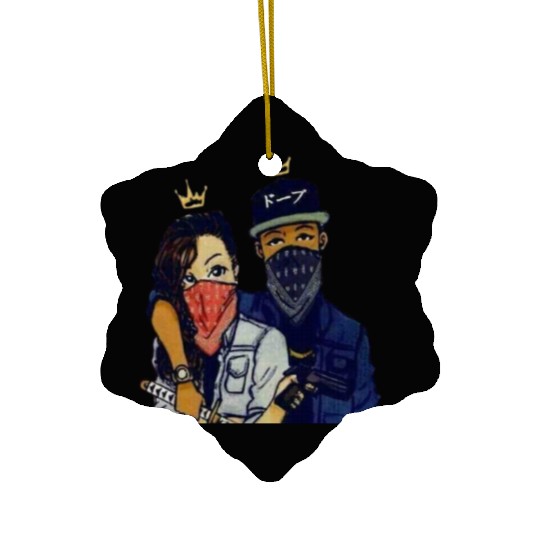 Urban Rebels Masked Duo Ceramic Ornaments Design