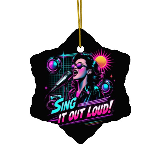 Karaoke Sing It Out Loud Ceramic Ornaments