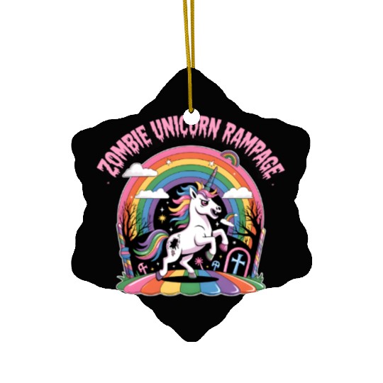 Magical Unicorn Rainbow Dream Scene Ceramic Ornaments