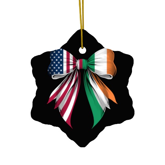Coquette Bow Ireland Roots Heritage Irish Pride Ceramic Ornaments
