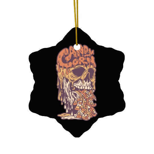 Candy Corn Skull Ceramic Ornaments