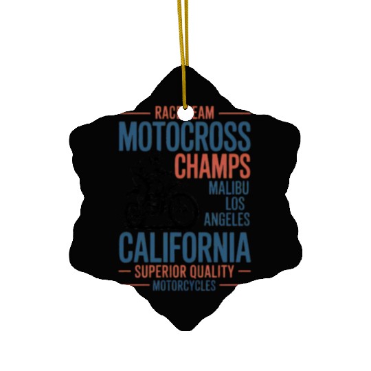 Motocross Champs California Design Ceramic Ornaments